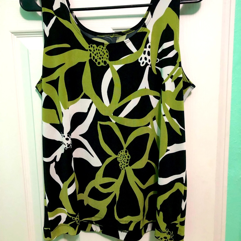 Bold floral stretchy Tank blouse